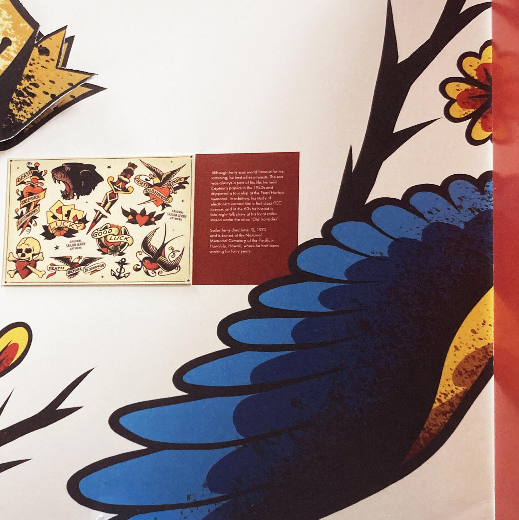 A line drawing of the designer (they're waving at the person on the other side of the screen)