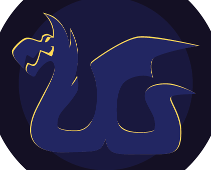 A line drawing of the designer (they're waving at the person on the other side of the screen)