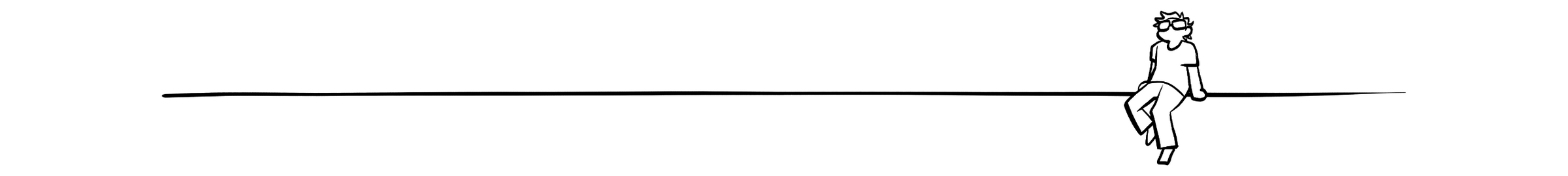 A line drawing of the designer (they're waving at the person on the other side of the screen)